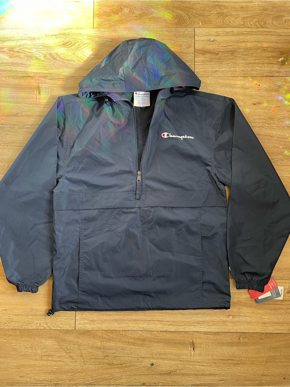 Champion Navy Hooded Pullover Windbreaker Jacket